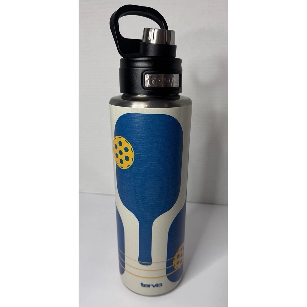 Tervis Pickleball Pro 24 Oz. Stainless Steel Wide Mouth Water Bottle EUC